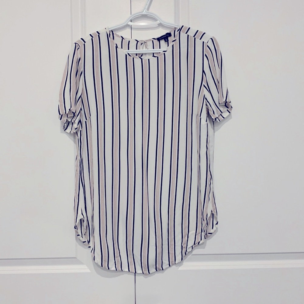 Dynamite like new striped short sleeve blouse
